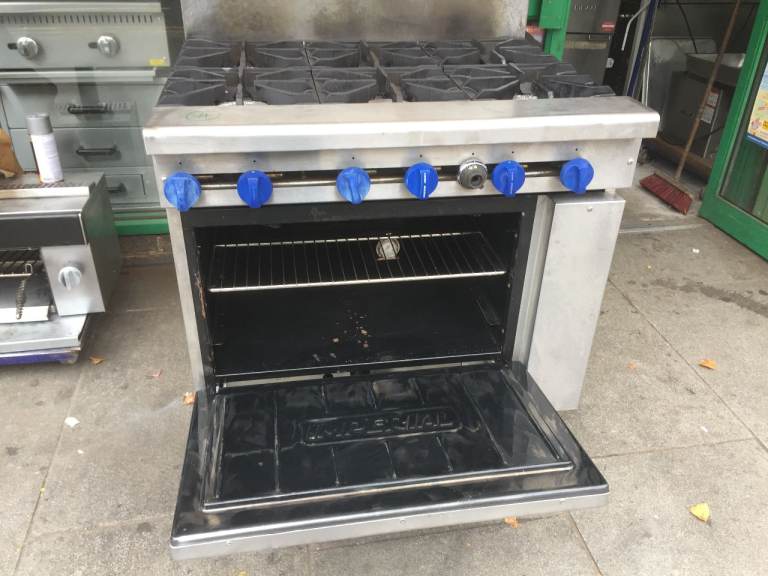  CATERING Commercial USA IMPERIAL 6 Burner Gas Range Cooker - REFURBISHED CAFE KEBAB CHICKEN SHOP