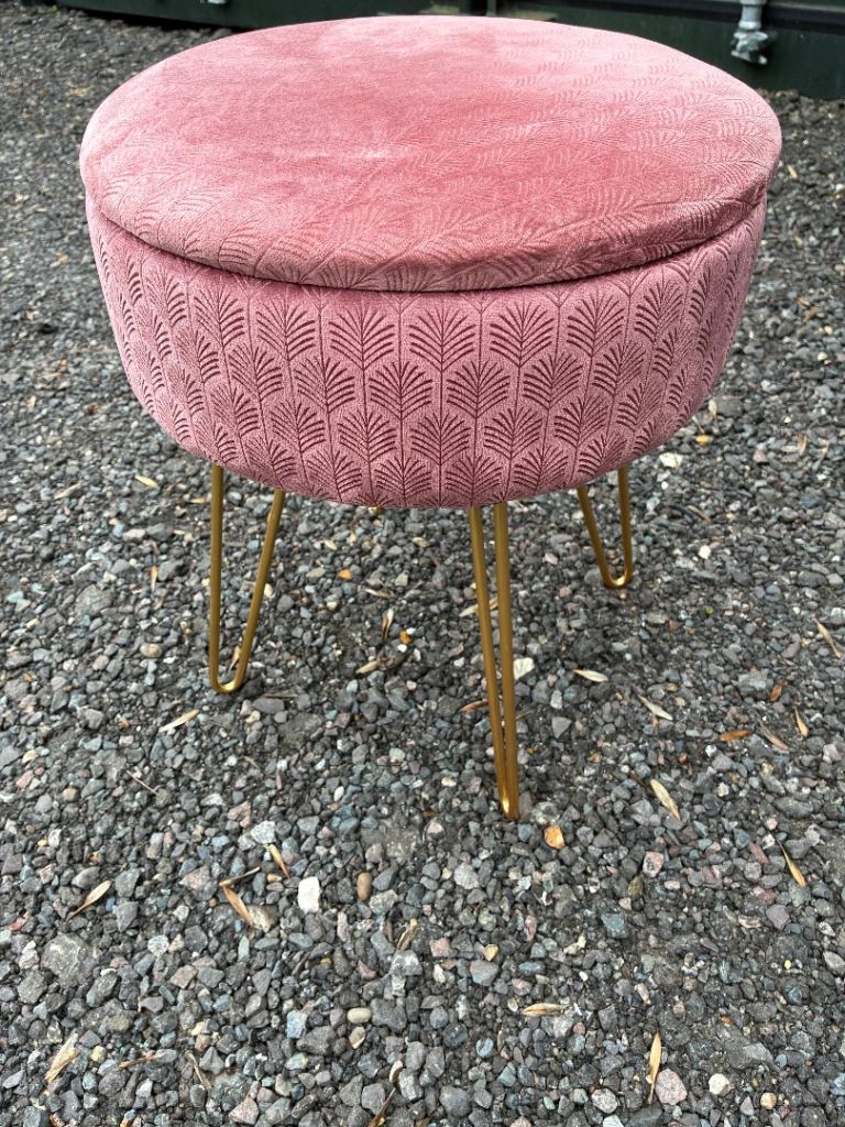 Pink dressing table stool