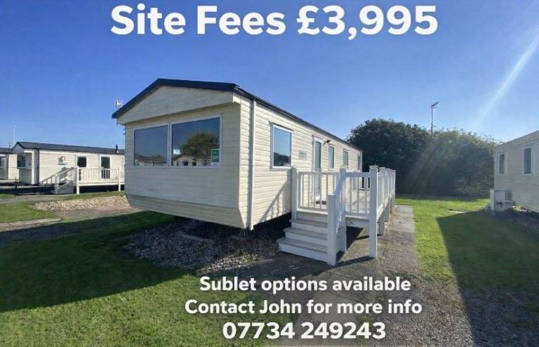 3 Bedroom Caravan For Sale, sited on Butlins with Decking in, Skegness, Lincolnshire, Beach access.