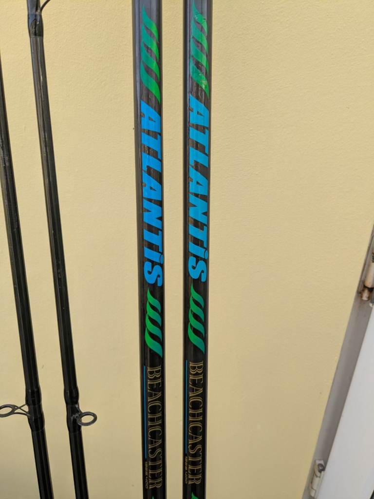 x2 shakespeare ATLANTIS 13foot beachcaster fishing rods proper fishing rods sought after