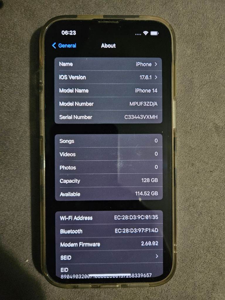 Iphone 14 128gb midnight black