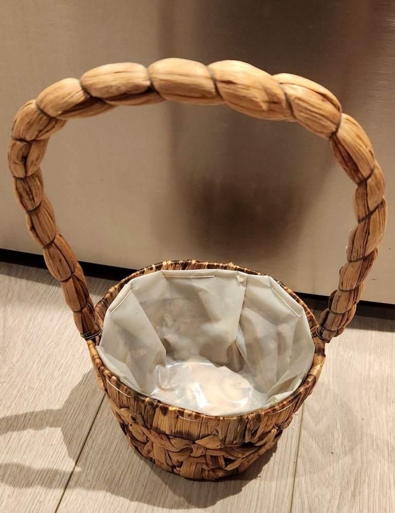 Organizer French Wicker Basket market fruits Chic Vintage Woven Weaved Rattan Basket