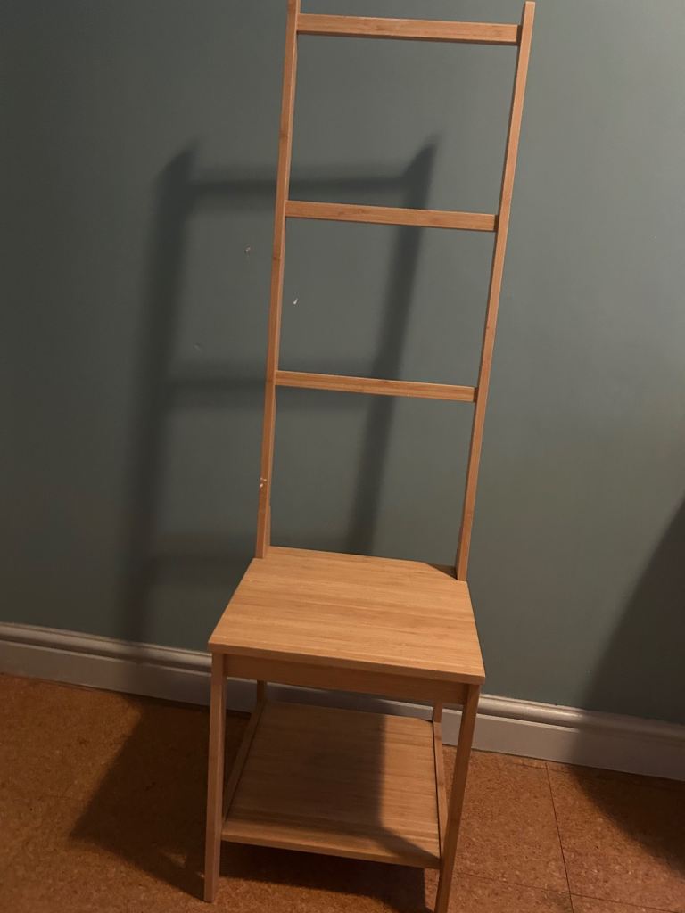 Wooden Ladder Back Chair with Shelf – As Good As New