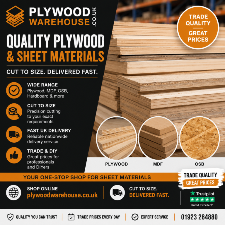 Quality Plywood & Sheet Materials - All Sizes, Brand New Stock