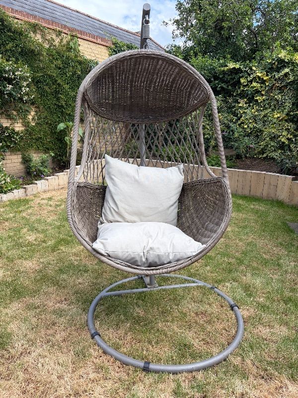 John Lewis Rye Hanging Egg Chair with Cushions – Good Condition
