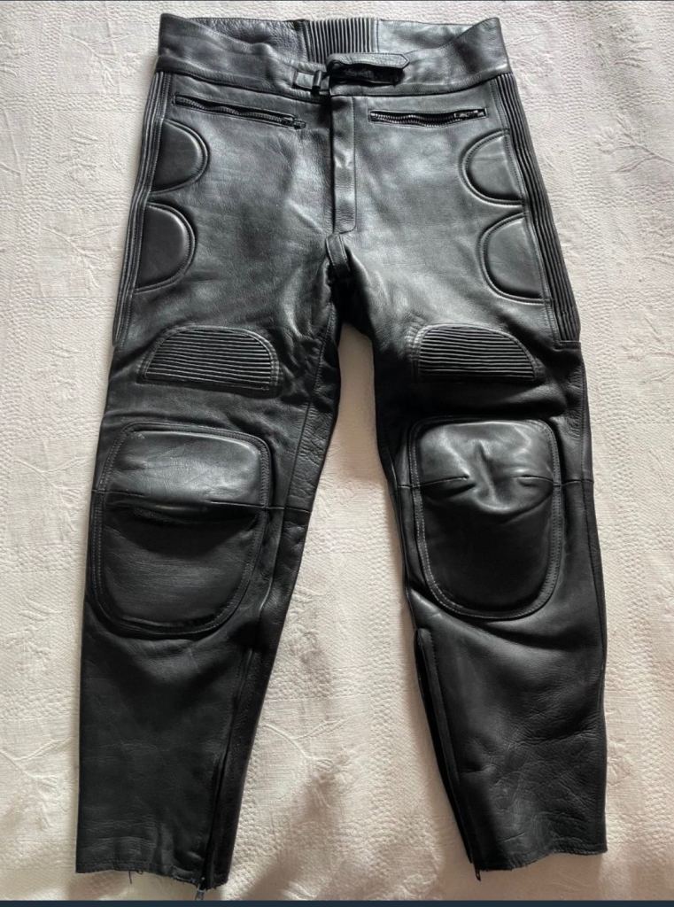 Real leather motorcycle trousers 