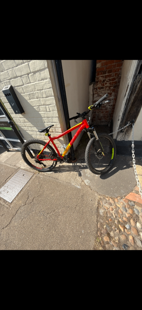 Mountain Bike – Red and Yellow, Good Condition