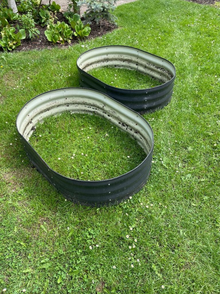 Galvanised raised garden planters beds x 2 