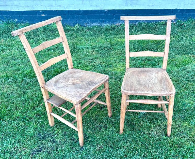 6 available antique chapel church chairs vintage industrial retro kitchen oak dining old wooden