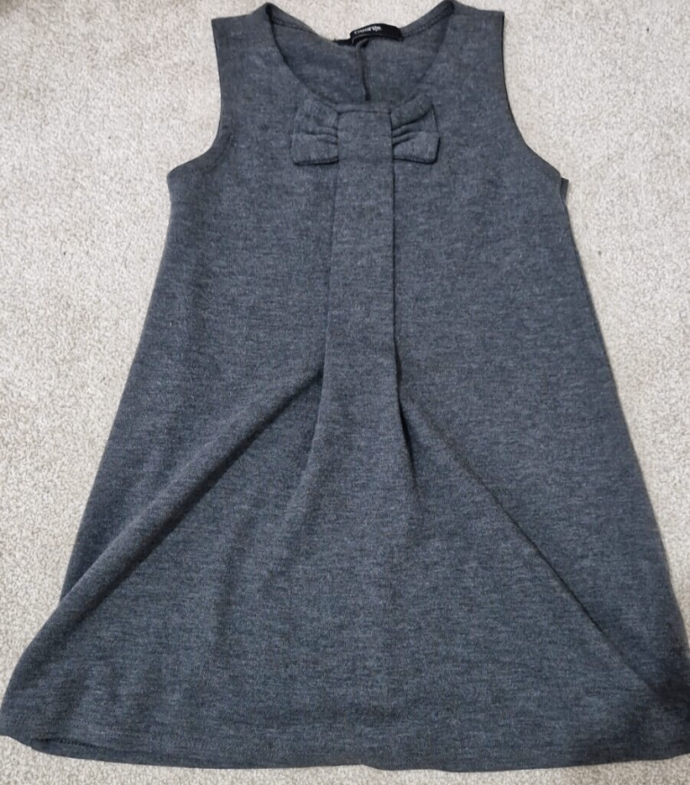 girls school uniform grey dungaree dress age 3-4 years