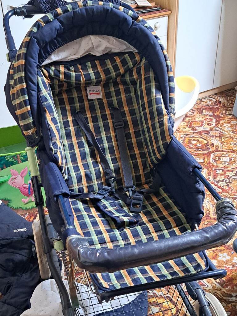  Classic Pushchair - Blue Plaid, Good Condition