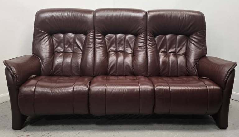 image for Himolla Leather 3 Seater Reclining Sofa Brown 16725