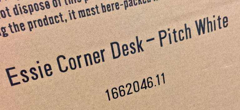 Laura James White Essie Corner Desk (new - still in box), L90cm x D90cm x H73cm