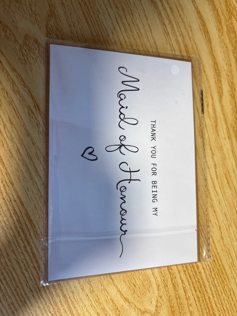 Maid of Honour Thank You Card – New, Unused
