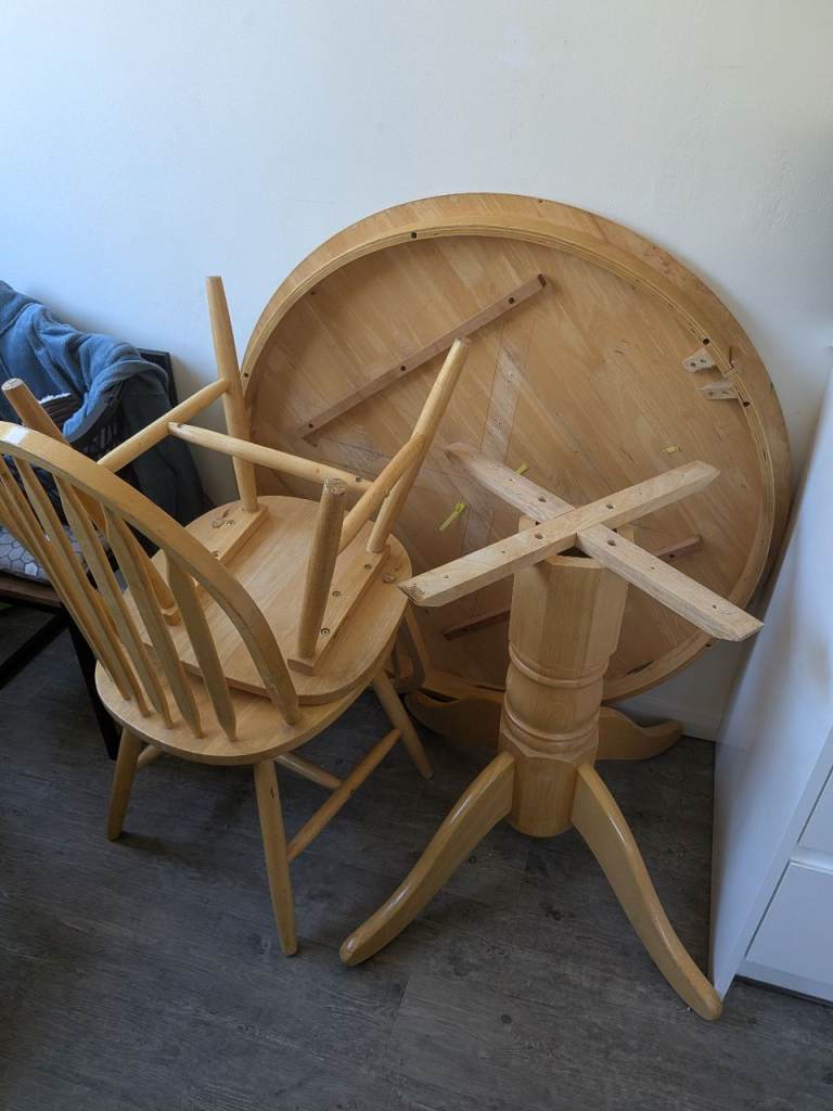 Wooden Round Dining Table & 4 Chairs - offers welcome 