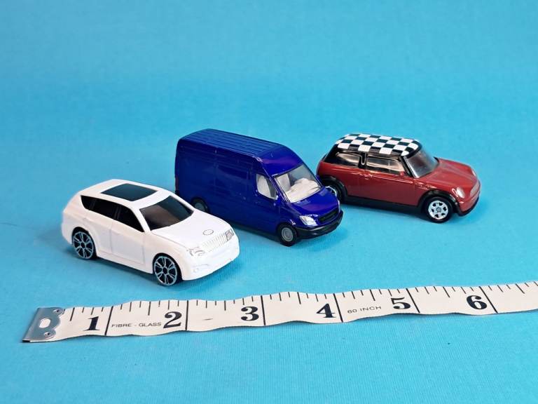 Set of 3 Die-Cast Toy Cars and Van - Various Colours