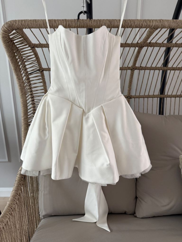 Wedding dress #mini white gown #housr of cb 