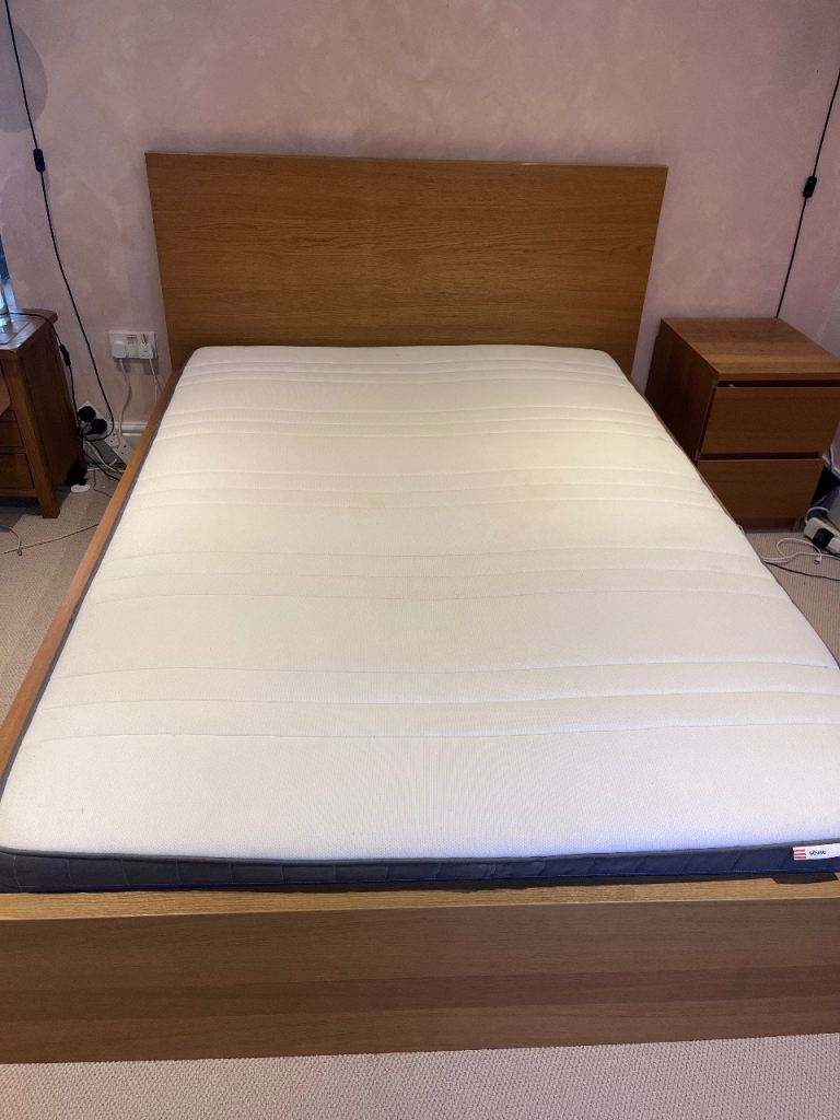 IKEA malm double bed frame & mattress. Good condition 