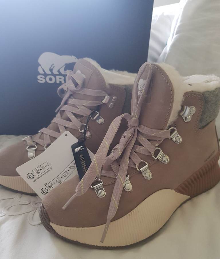 image for Sorel Out & About 111 Conquest WP Boots BNIB – Taupe/Cream – Size 5 – Xmas / Gift (Carlisle)