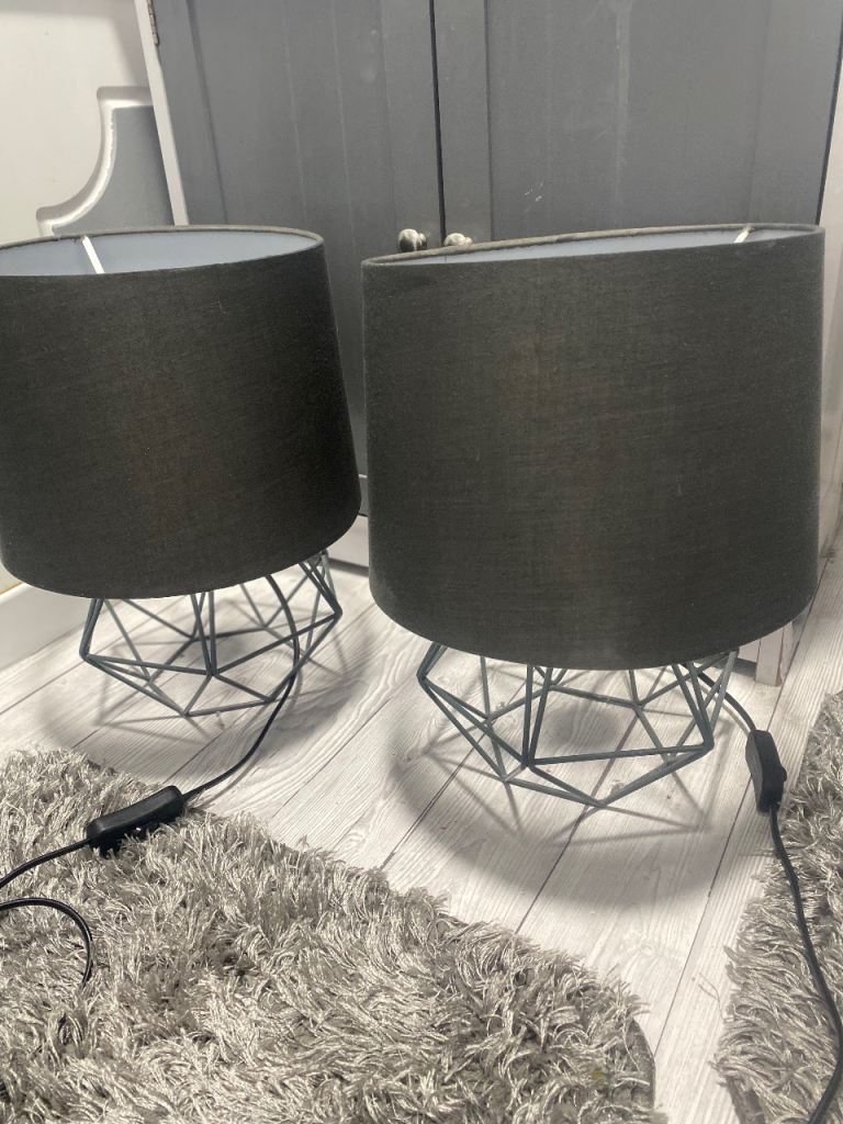 2 grey lamps 