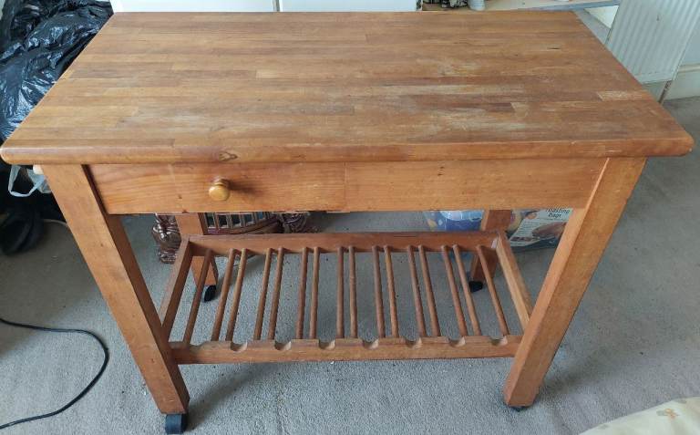 Butchers block kitchen island, trolley