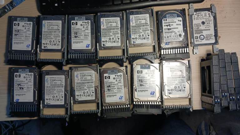 Bulk Lot of Server Hard Drives IBM HP HGST with Hot Swap Caddies Parts Repair