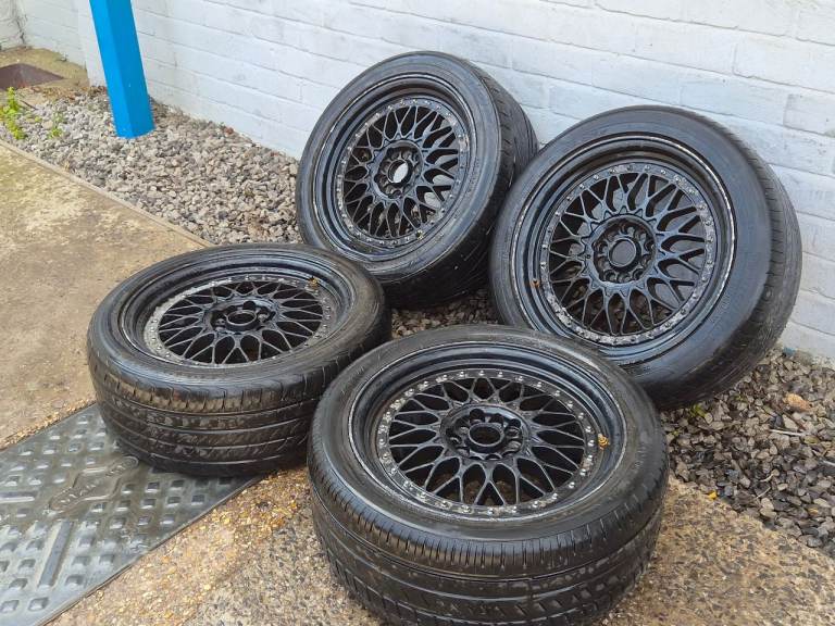🌟Bbs style 17 inch alloy wheels 5x100 and 5x112 with TYRES VW POLO GOLF AUDI A1 SEAT SKODA CADDY