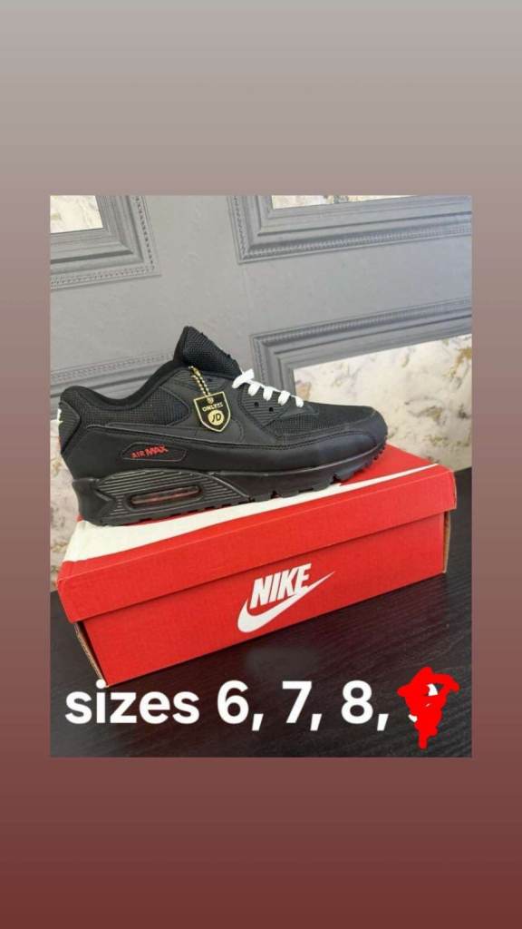 New Nike Air Max 90 Trainers - Black, Various Sizes