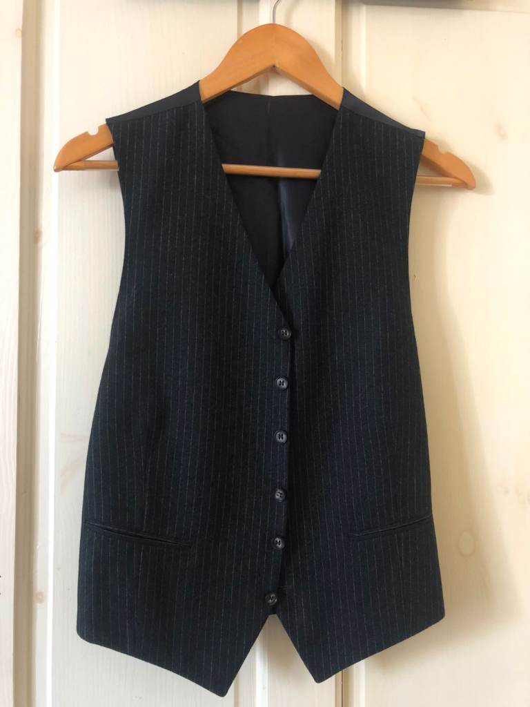Black Pinstripe Waistcoat – GOOD AS NEW