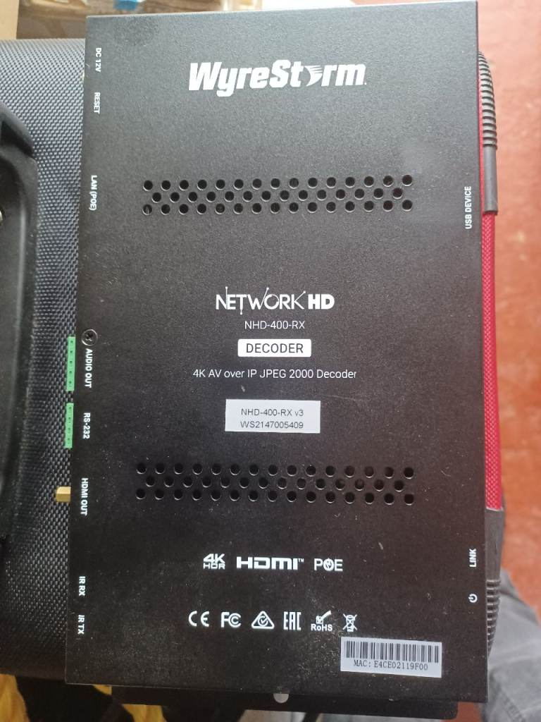 WyreStorm NHD-400-RX NetworkHD 4K AV over IP Decoder