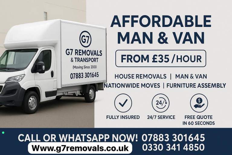 Man and Van /Truck Hire / Removals - Man With Van, House Moves | Affordable, Reliable + Professional