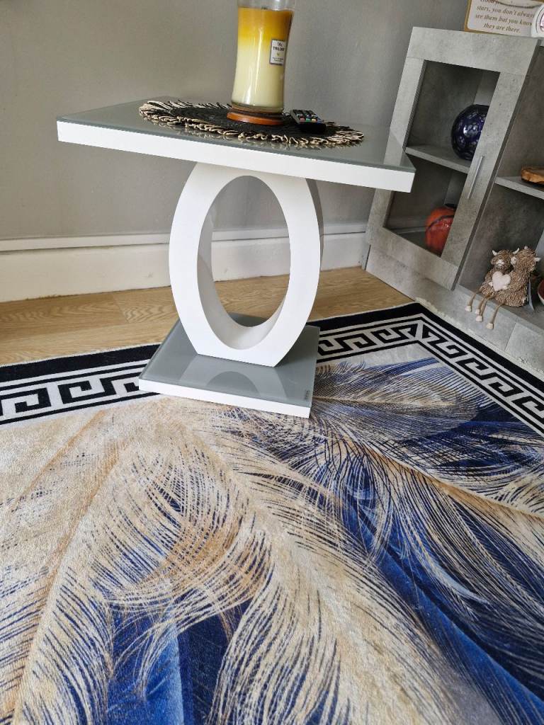 Modern White and Grey Coffee Table – Good Condition