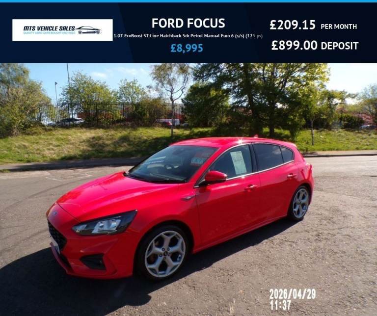 FORD FOCUS 1.0T ST-Line 2019,1 Previous Owner,Bluetooth,DAB,Air Con,Service History,Ulez Compliant