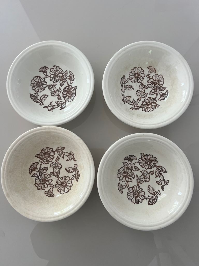 Set of 4 Vintage John Tams England Stoneware Bowls – 16cm