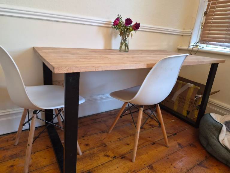 Industrial style wooden dining table