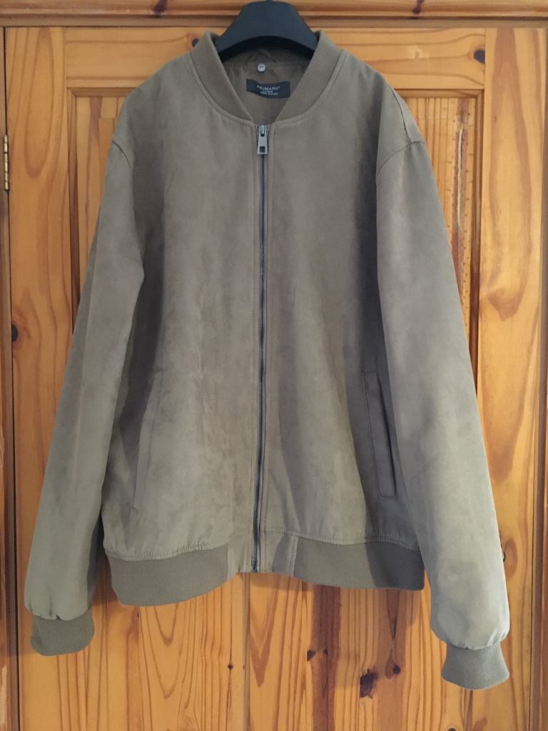 Primark Faux Suede Light Brown / Fawn Mens Jacket Size XL.