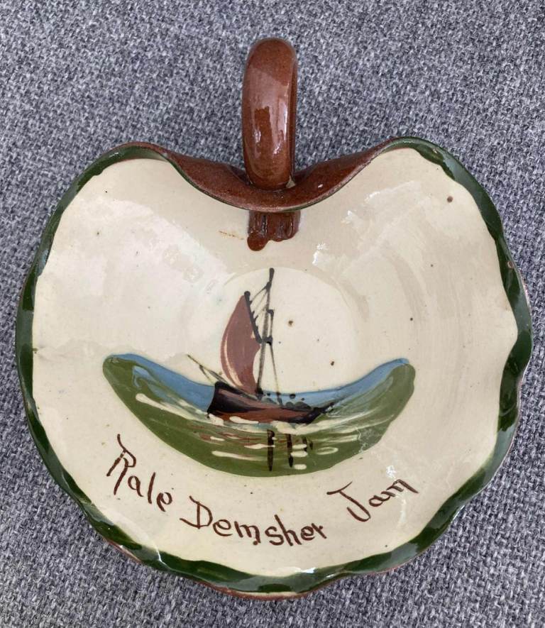 Vintage Torquay Motto Ware pottery - Jam Dish and Basket