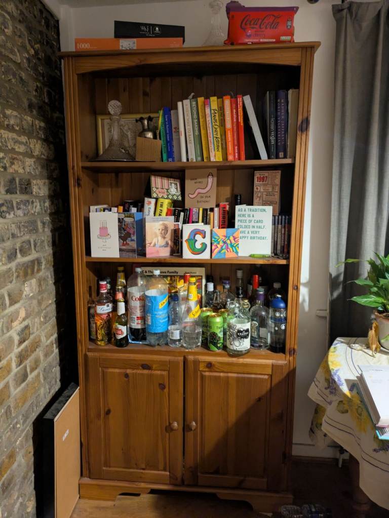 Large, solid wood bookcase 