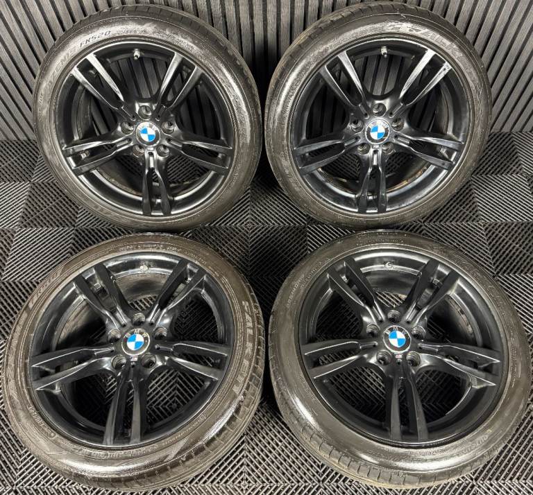 18" GENUINE BMW 3 SERIES 400 M SPORT BLACK F30 F31 F32 E90 E92 ALLOY WHEELS TYRES ALLOYS