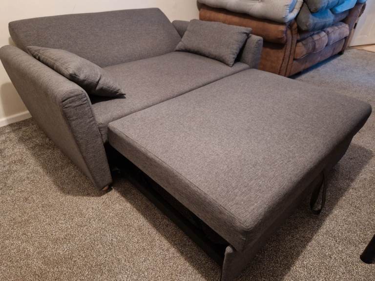 Grey 2 Seater Pull Out Sofa Bed