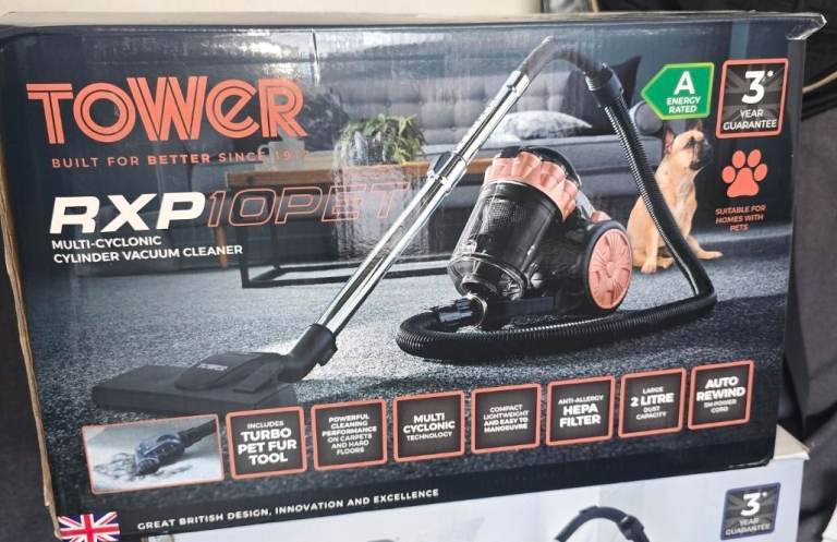NEW Tower RXP10PL Multi-Cyclonic Cylinder Vacuum Cleaner
