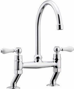 Häfele Country Bridge Monobloc Mixer Tap Polished Chrome