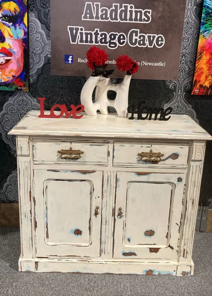 Fantastic Shabby Chic Distressed Mahogany Sideboard Cabinet Dresser - Delivery