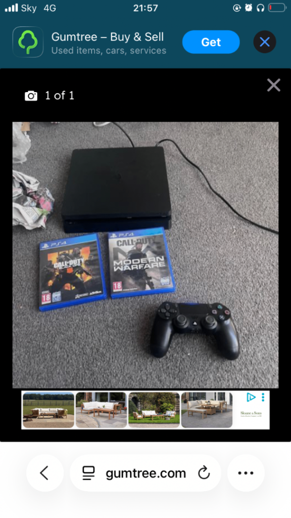Depositing Sony PS4 Console with Controller and Games – Good Condition