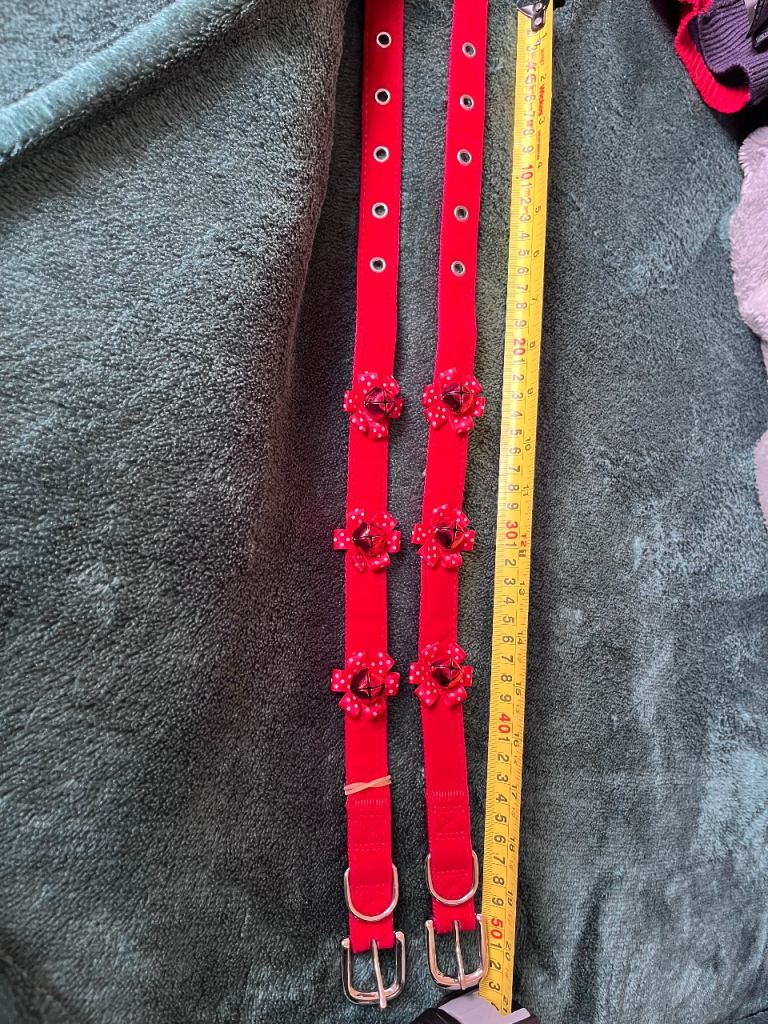 Red velvet and bells Xmas collars 