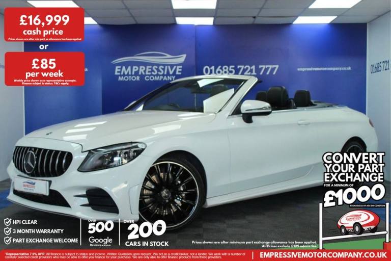 2018 68 MERCEDES-BENZ C-CLASS 2.0 C300D AMG LINE (PREMIUM) CABRIOLET 2DR DIESEL 