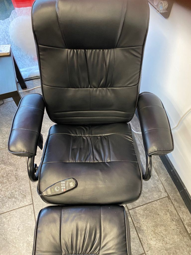 image for 2x Recliner chair and footstool 