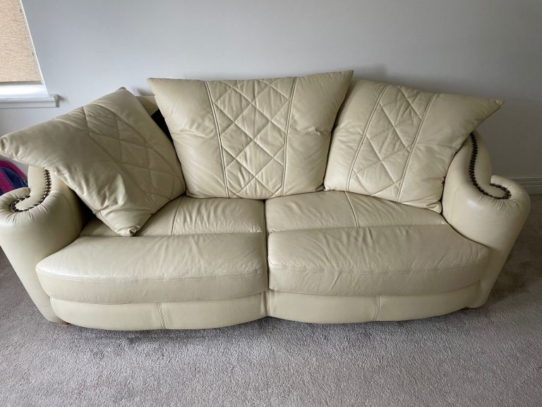 Cream Leather Sofas