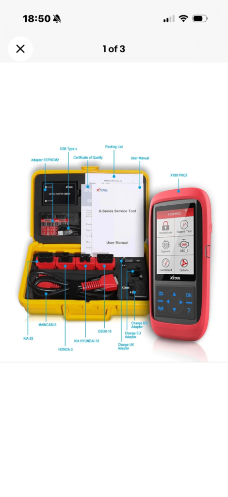 XTOOL X100 Pro2 Vehicle Diagnostic & System Access Tool | ECU & Cluster Support
