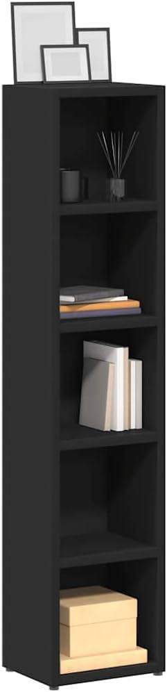 Set of 2 Black Storage Cabinets – Multi Use Shelving, CD/DVD, Book Storage Units 